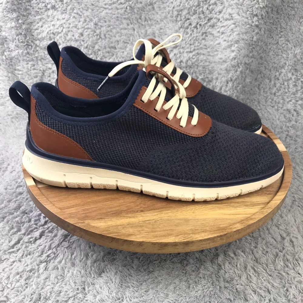 Cole Haan Generation ZeroGrand Stitchlite Sneakers Mens 9 M Navy/Brown Leather‎